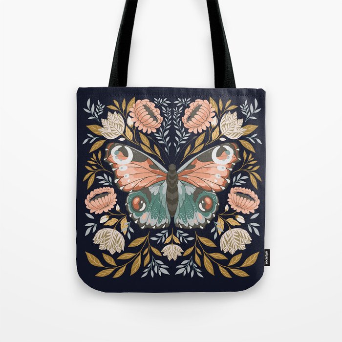 William Morris Butterfly - Midnight Garden Tote Bag Gallery Image 1