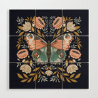 William Morris Butterfly - Midnight Garden Wood Wall Art Gallery Image 1