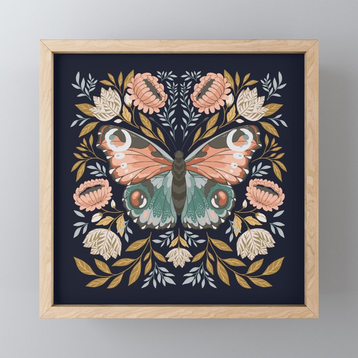 William Morris Butterfly - Midnight Garden Mini Art Print Gallery Image 1
