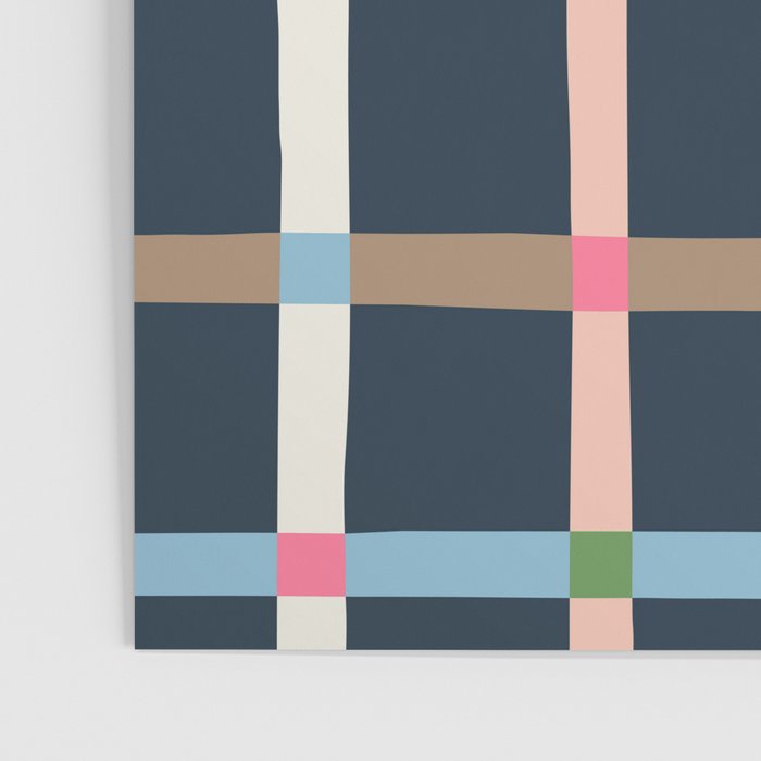 Windowpane Plaid Multicolor on Dark Blue Poster Gallery Image 3