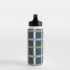 Windowpane Plaid Multicolor on Dark Blue Water Bottle Gallery Image 3