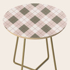 Classic Argyle Pattern Sage and Baby Pink Side Table Gallery Image 2