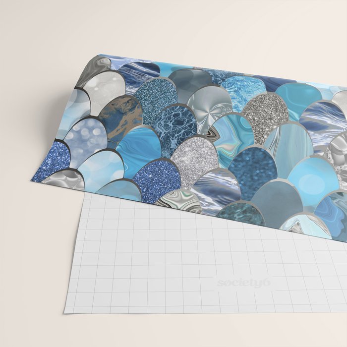 Mermaid Ocean Blue Pattern Wrapping Paper Gallery Image 2