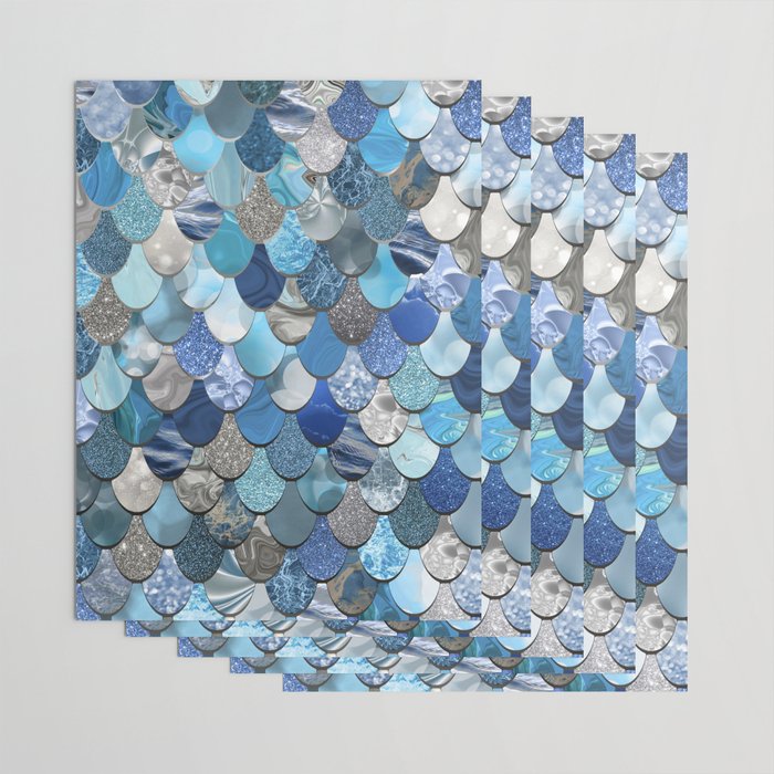 Mermaid Ocean Blue Pattern Wrapping Paper Gallery Image 3