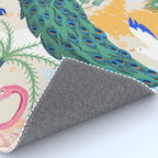 Utopia, Tropical Wildlife Animals, Flamingo Peacock Seagull Vintage Botanical Palm Rug Gallery Image 4