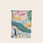 Utopia, Tropical Wildlife Animals, Flamingo Peacock Seagull Vintage Botanical Palm Wall Hanging Gallery Image 1