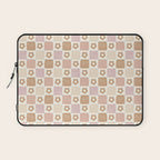 Checkered Floral - Pink Brown Beige Laptop Sleeve Gallery Image 1