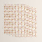 Checkered Floral - Pink Brown Beige Wrapping Paper Gallery Image 3