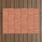 Boho Wall Art, Colour Prints, Terracotta, Line Art Outdoor Rug Gallery Image 1