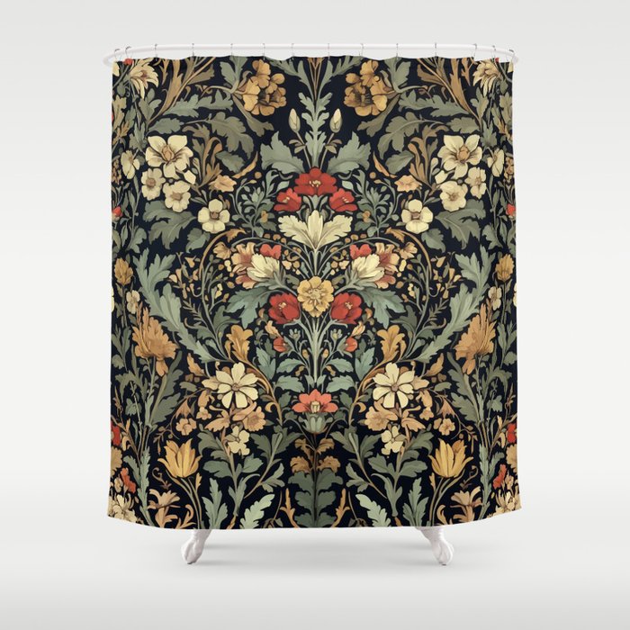 Floralia Vintage Bloom Shower Curtain Gallery Image 1