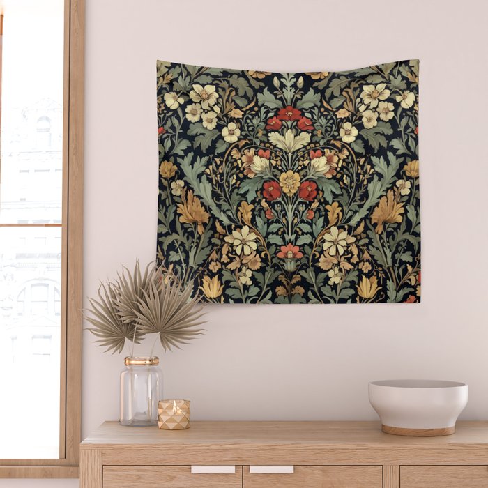 Floralia Vintage Bloom Wall Tapestry Gallery Image 2