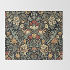 Floralia Vintage Bloom Throw Blanket Gallery Image 2