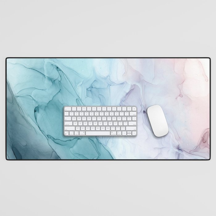 Beachy Pastel Flowing Ombre Abstract Desk Mat Gallery Image 1