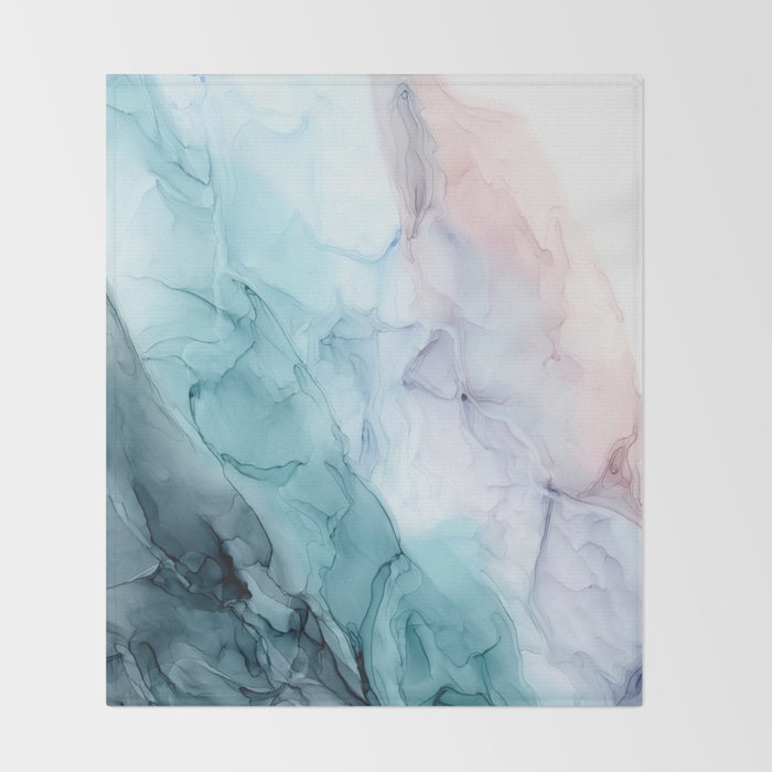 Beachy Pastel Flowing Ombre Abstract Throw Blanket Gallery Image 2