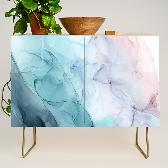 Beachy Pastel Flowing Ombre Abstract Credenza Gallery Image 1