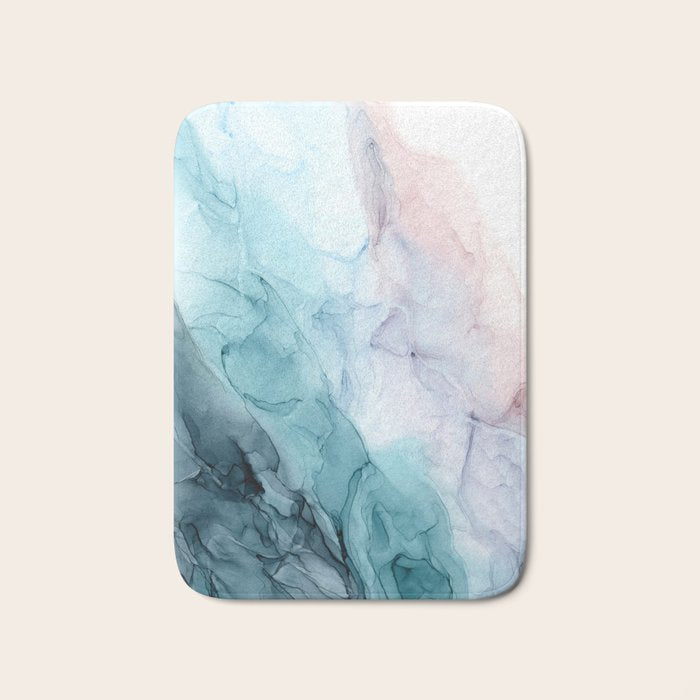 Beachy Pastel Flowing Ombre Abstract Bath Mat Gallery Image 1