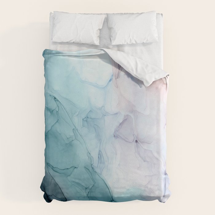 Beachy Pastel Flowing Ombre Abstract Duvet Cover Gallery Image 1