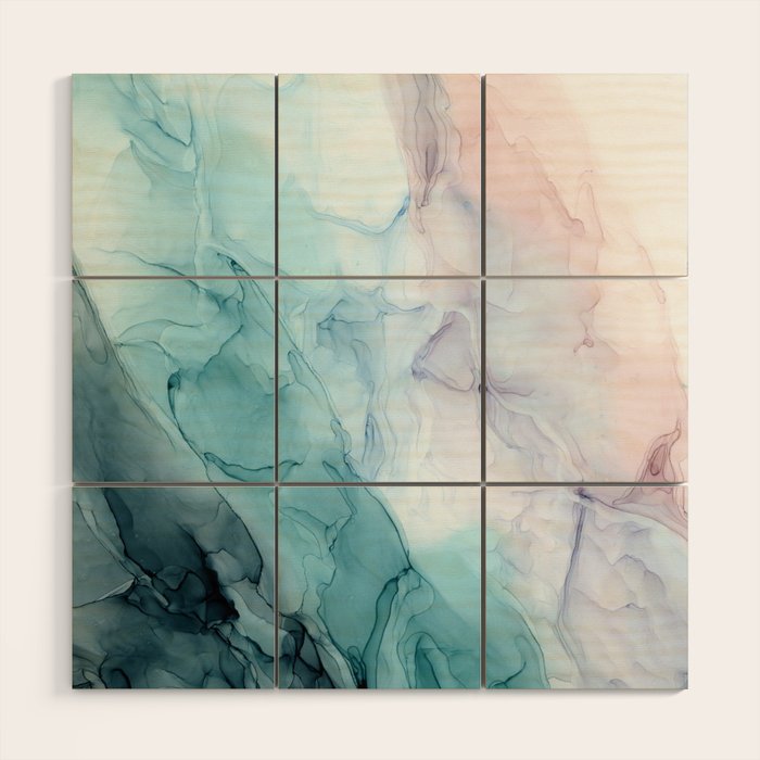 Beachy Pastel Flowing Ombre Abstract Wood Wall Art Gallery Image 1