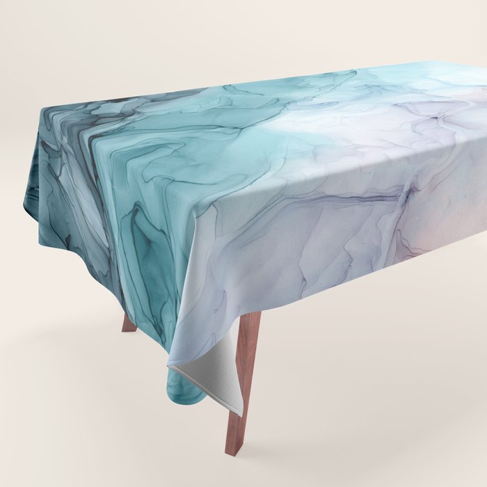 Beachy Pastel Flowing Ombre Abstract Tablecloth Gallery Image 1