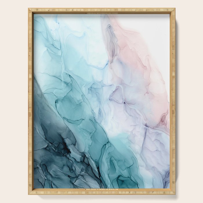 Beachy Pastel Flowing Ombre Abstract Serving Tray Gallery Image 1