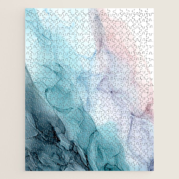 Beachy Pastel Flowing Ombre Abstract Jigsaw Puzzle Gallery Image 1