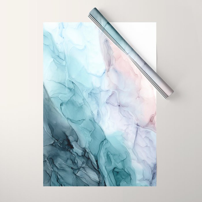 Beachy Pastel Flowing Ombre Abstract Wrapping Paper Gallery Image 1