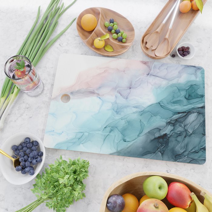 Beachy Pastel Flowing Ombre Abstract Cutting Board Gallery Image 2