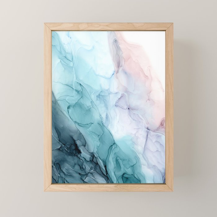 Beachy Pastel Flowing Ombre Abstract Mini Art Print Gallery Image 1