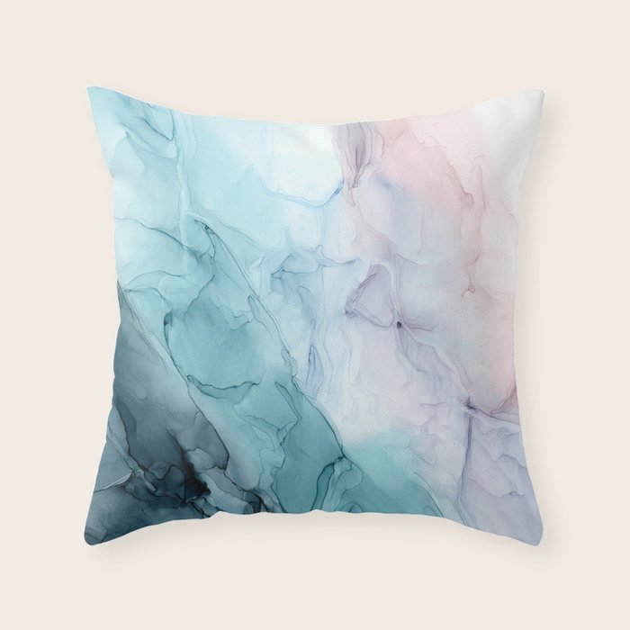 Beachy Pastel Flowing Ombre Abstract Throw Pillow Gallery Image 6