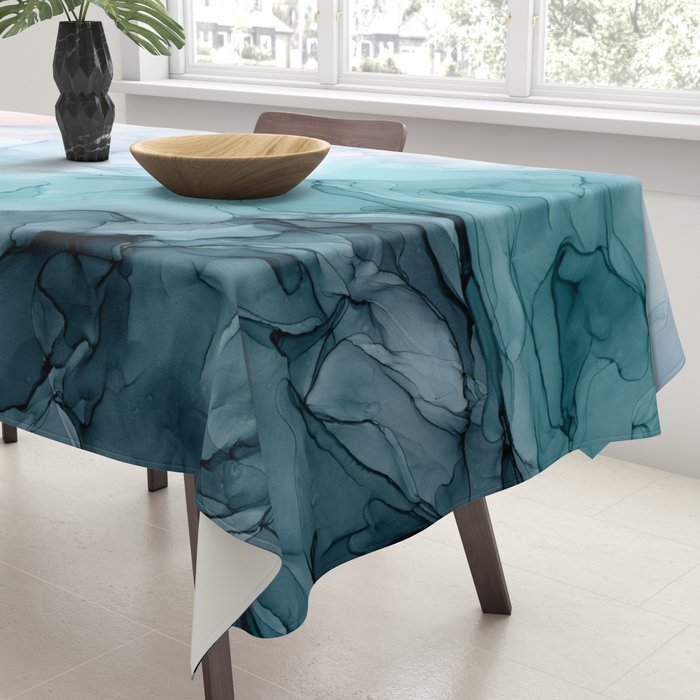 Beachy Pastel Flowing Ombre Abstract Tablecloth Gallery Image 3