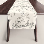 Howdy. Black and White Good Luck Charms Table Runner Gallery Image 1