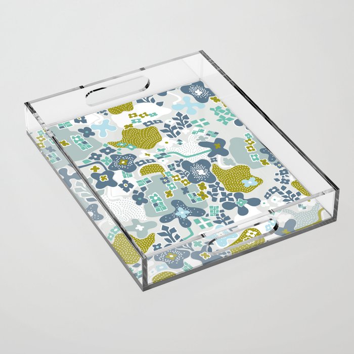 City life botanical park soft grey Acrylic Tray Gallery Image 1