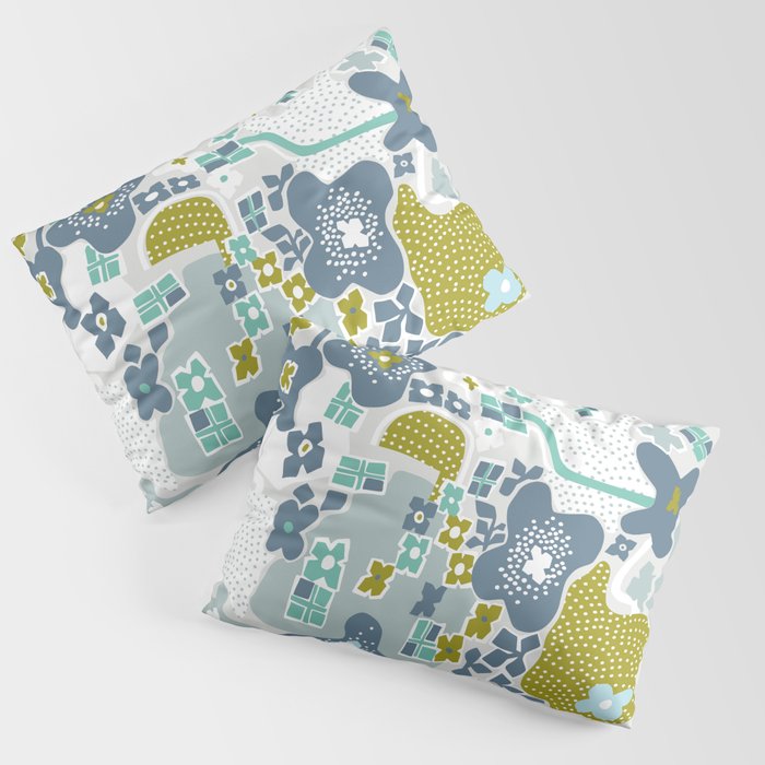 City life botanical park soft grey Pillow Sham Gallery Image 3
