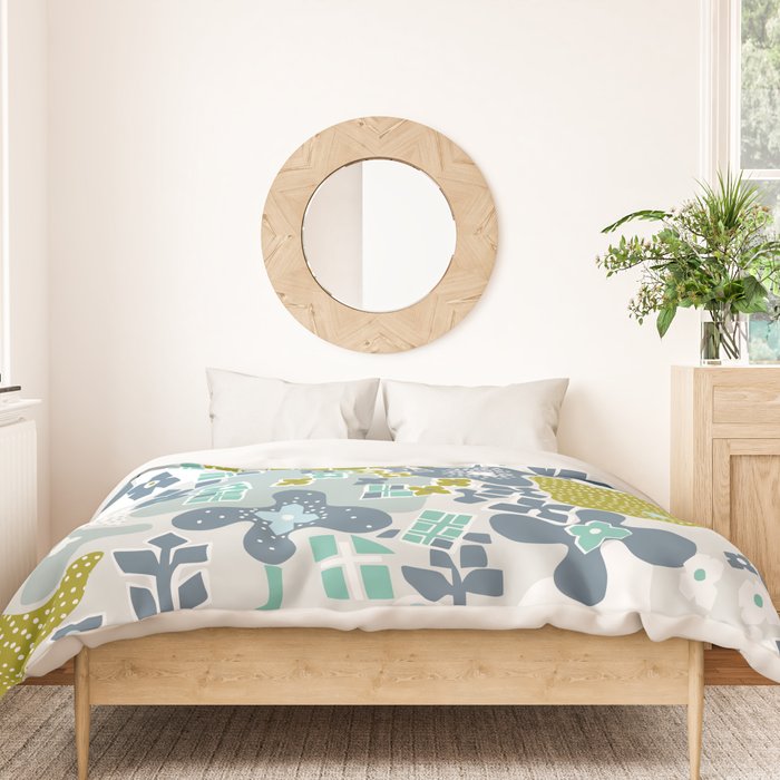 City life botanical park soft grey Duvet Cover Gallery Image 3
