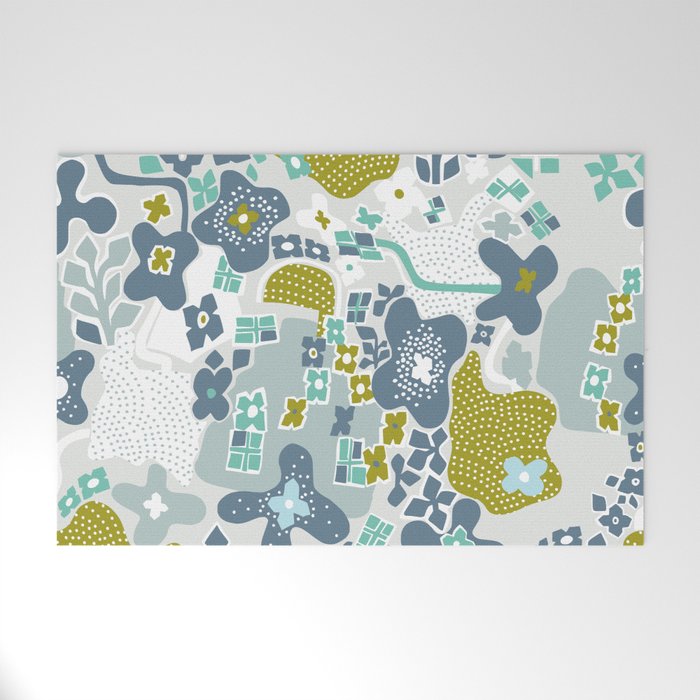 City life botanical park soft grey Welcome Mat Gallery Image 1
