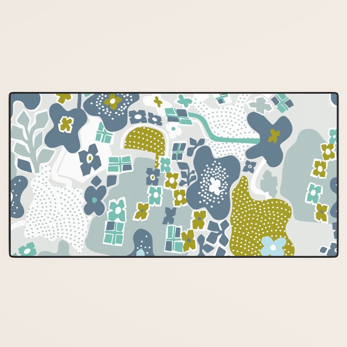 City life botanical park soft grey Desk Mat Gallery Image 3