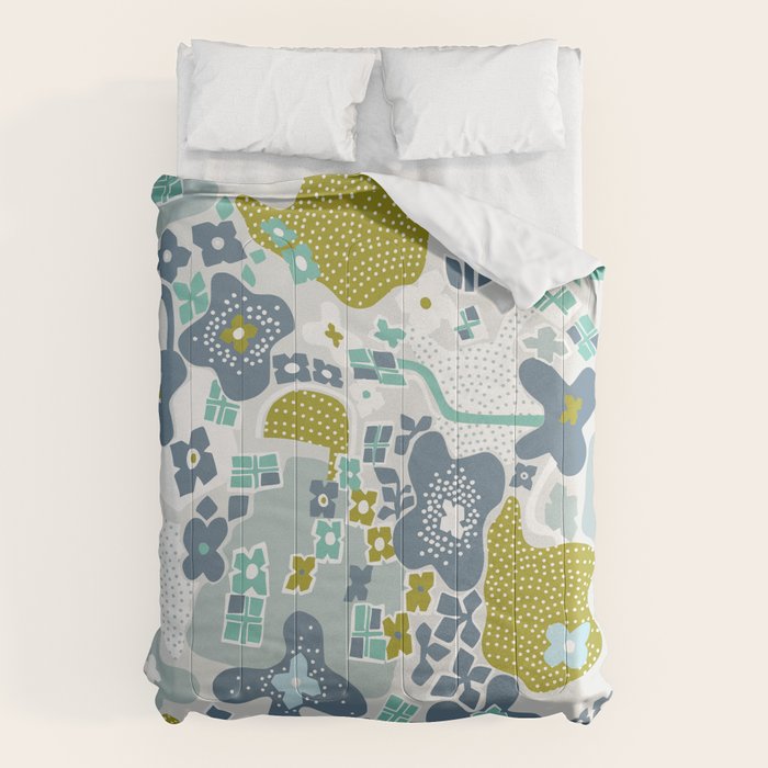 City life botanical park soft grey Comforter Gallery Image 1