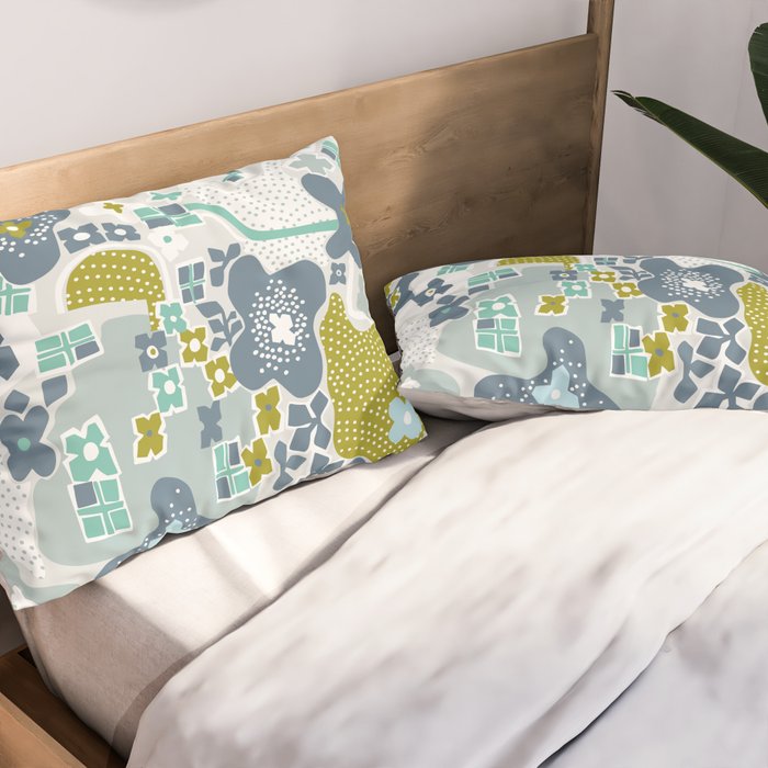 City life botanical park soft grey Pillow Sham Gallery Image 2