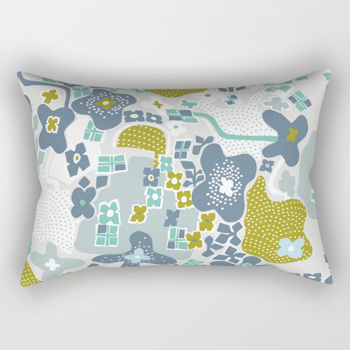 City life botanical park soft grey Rectangular Pillow Gallery Image 2