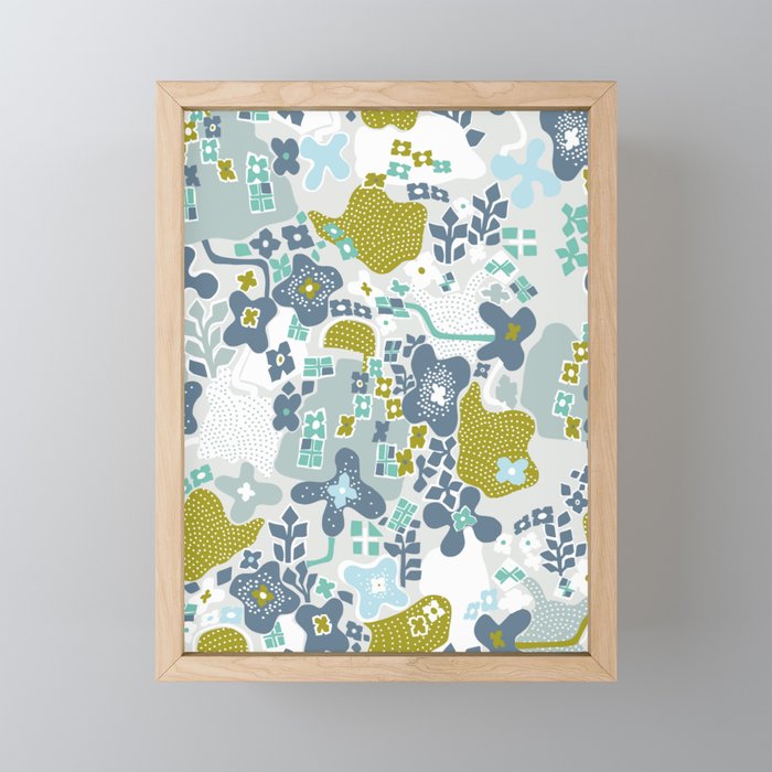 City life botanical park soft grey Mini Art Print Gallery Image 1