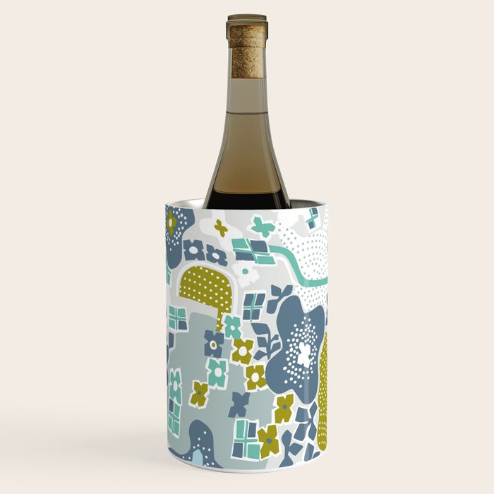 City life botanical park soft grey Wine Chiller Gallery Image 1