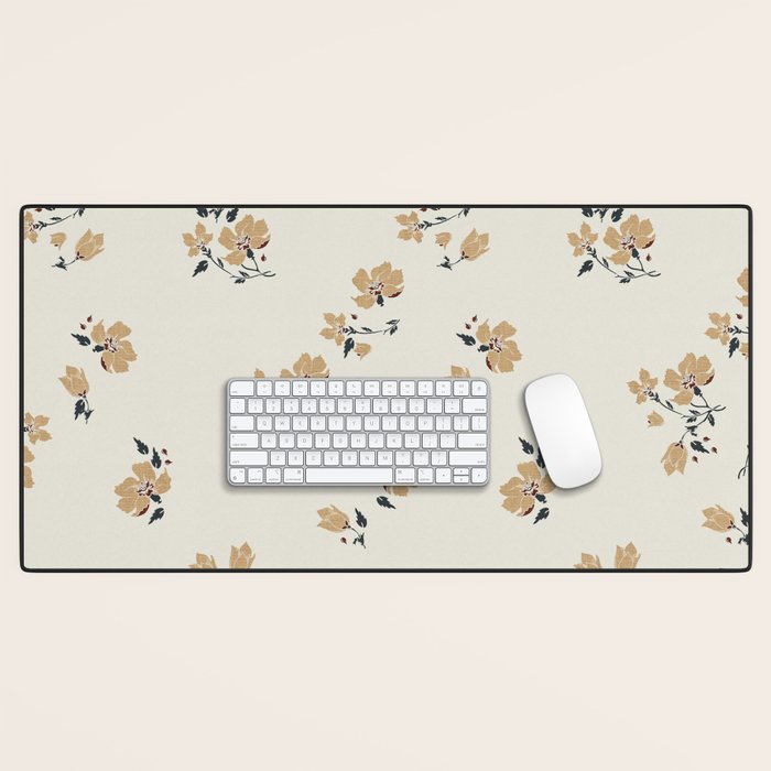 VINTAGE FLORAL NEUTRAL Desk Mat Gallery Image 1