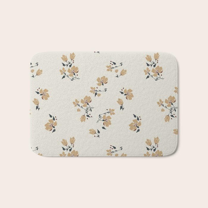 VINTAGE FLORAL NEUTRAL Bath Mat Gallery Image 1
