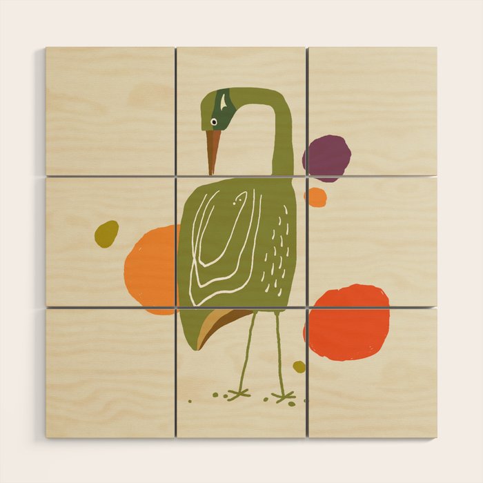 Quirky Brolga Wood Wall Art Gallery Image 1