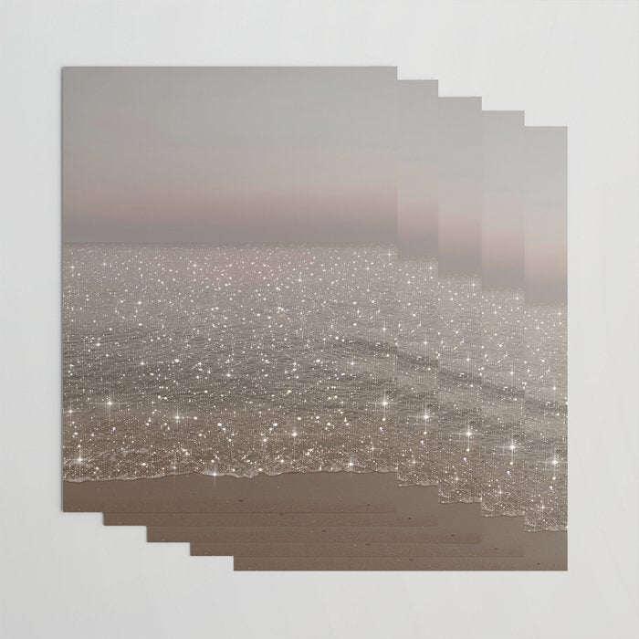 Beach Ocean Glitter Wrapping Paper Gallery Image 3