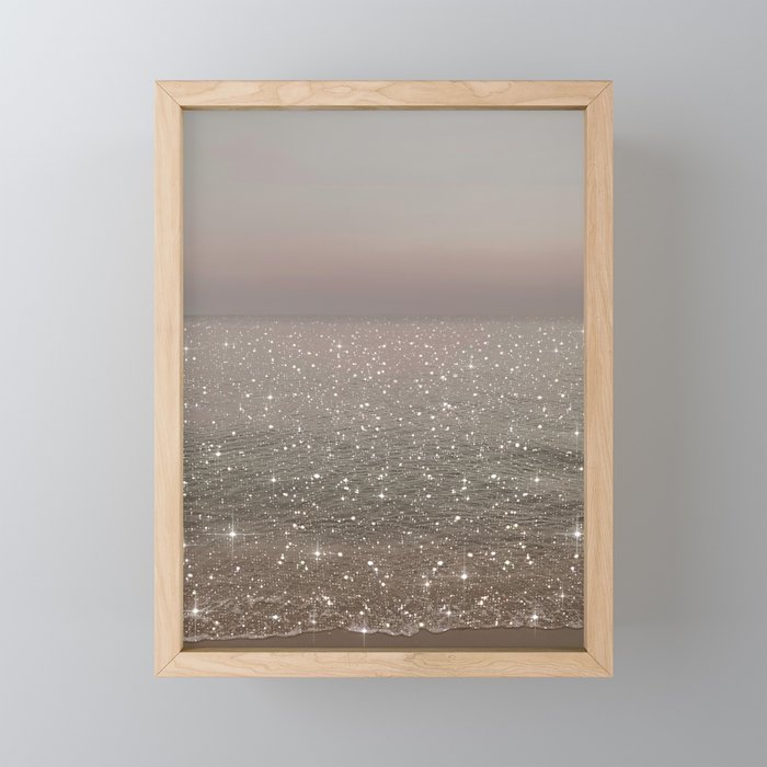 Beach Ocean Glitter Mini Art Print Gallery Image 1