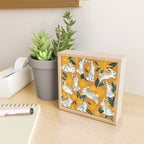 Bunnies & Blooms - Ochre & Teal Palette Mini Art Print Gallery Image 2