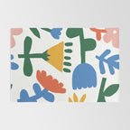 Retro spring flower nature drawing Rug Gallery Image 2