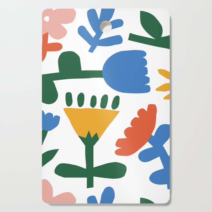 Retro spring flower nature drawing Cutting Board Gallery Image 1