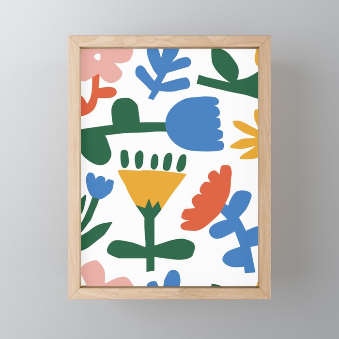 Retro spring flower nature drawing Mini Art Print Gallery Image 1